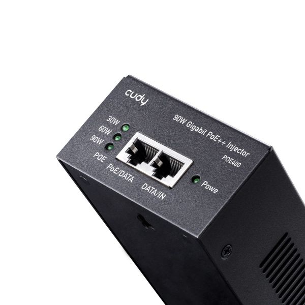 Picture of 90W Gigabit PoE+ Injector 100m Transmission, Power LED, 802.3at/af.