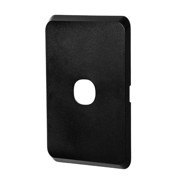 Picture of Sleek 1 Gang Switch Plate ONLY Accepts all Tradesave Mechs Flame Resistant. Matt Black