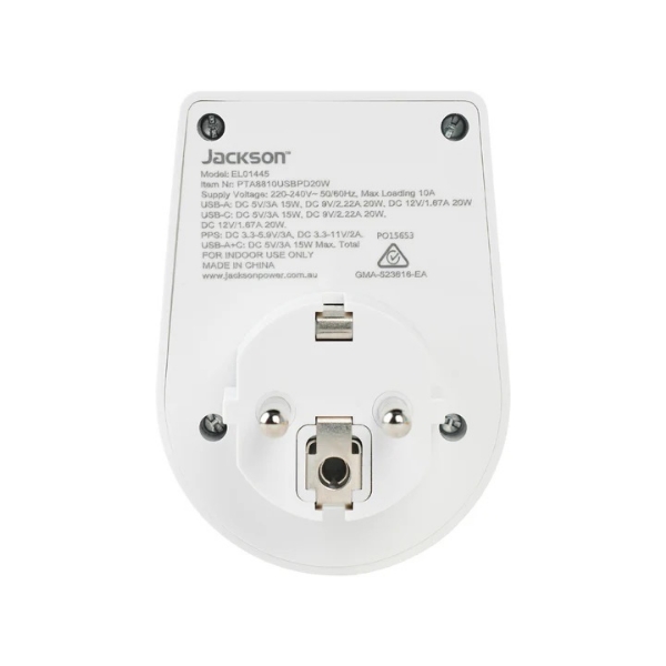 Picture of Jackson Europe, Bali & Controller 500va more Rapid Charge Travel Adaptor