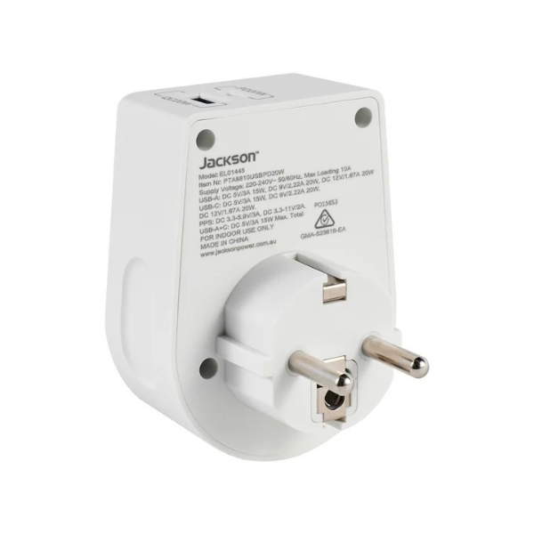 Picture of Jackson Europe, Bali & Controller 500va more Rapid Charge Travel Adaptor