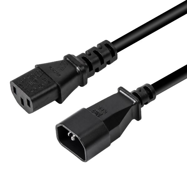 Picture of 4M IEC Male to Female 10A SAA Approved Power Cord. (C14 to C13) 1.0mm copper core