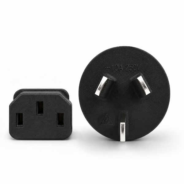 Picture of 1M 3-Pin Plug to IEC C13 Female Plug 10A Power Cord. 1.0mm copper core.