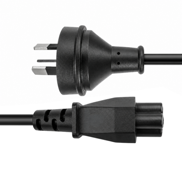 Picture of 0.3m 3-Pin to C5 Clover Shaped Female Connector 7.5A SAA approved Power Cord 0.75mm