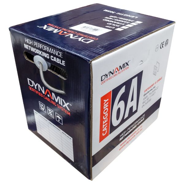 Picture of 305m Cat6A Grey S/FTP Cable Roll 500MHz 23AWGx4P LSZH Jacket