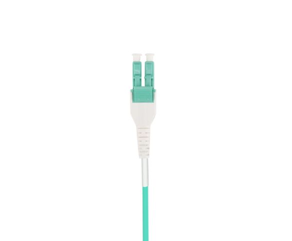 Picture of 1M LC to LC OM3 Uniboot Elite Low-loss 50u 2mm MM Duplex Fibre Lead Aqua LSZH Jacket