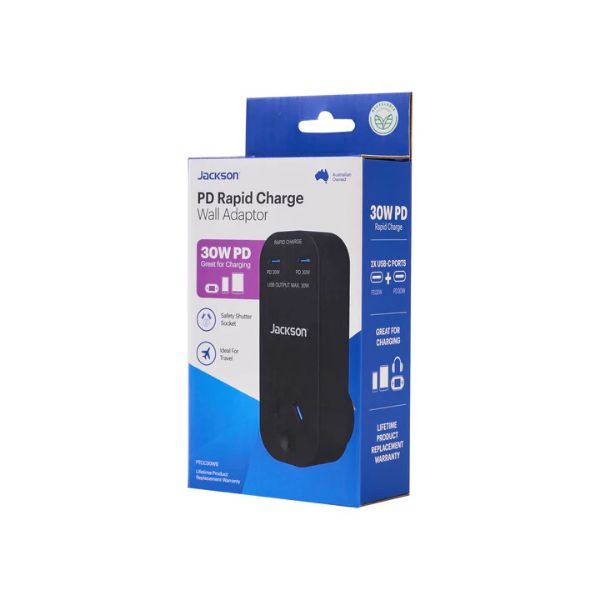 Picture of Jackson 30W Dual USB-C 1  Outlet Wall Adaptor