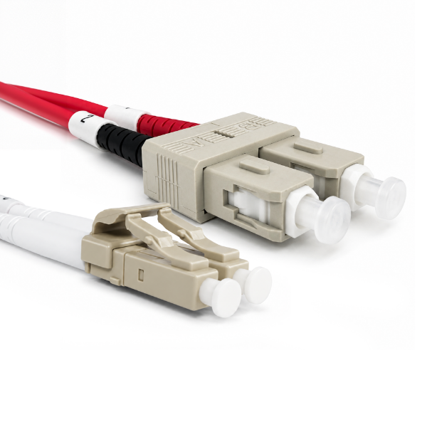 Picture of 0.5M 50u LC/SC OM3 Fibre Lead Duplex Multimode LSZH Jacket (RED)