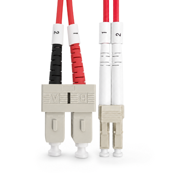 Picture of 0.5M 50u LC/SC OM3 Fibre Lead Duplex Multimode LSZH Jacket (RED)