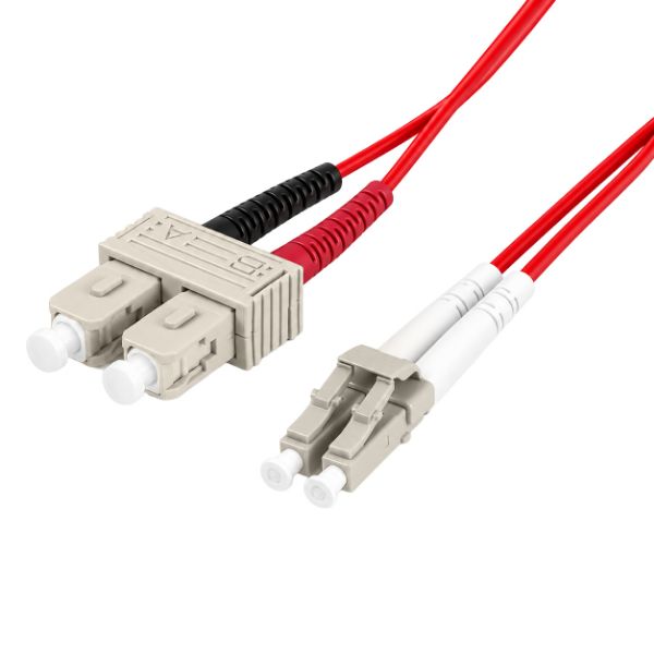 Picture of 1.5M 50u LC/SC OM3 Fibre Lead Duplex Multimode LSZH Jacket (RED)
