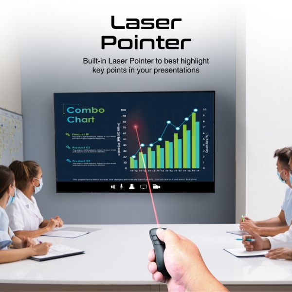 Picture of Universal Intuitive Laser Wireless Presenter, 10m work Range, Red Laser Pointer.
