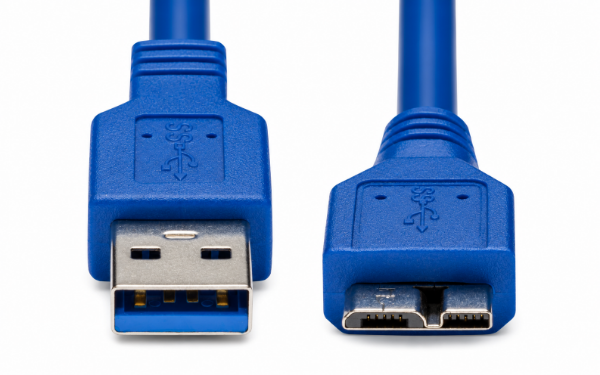 Picture of 1m USB 3.0 Micro-B Male to USB-A Male Connector Colour Blue