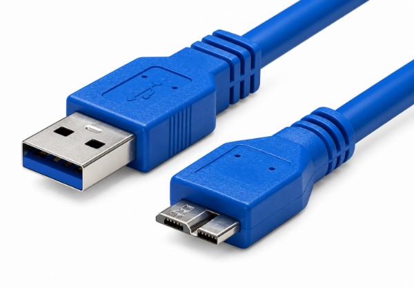 Picture of 2m USB 3.0 Micro-B Male to USB-A Male Connector Colour Blue