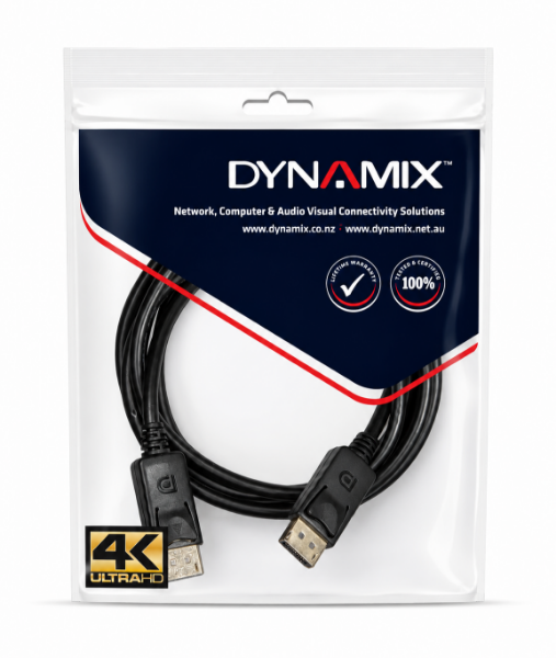 Picture of 0.5M DisplayPort V1.2 Cable w/ Gold Shell Connectors DDC Compliant. 4K60hz
