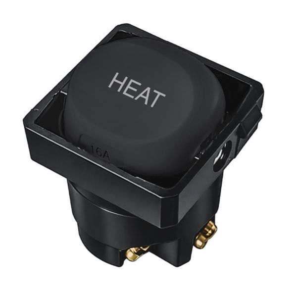 Picture of Sleek 16A 2-Way Labelled HEAT Mech. Suits Tradesave Plates. Flame Resistant. Matt Black