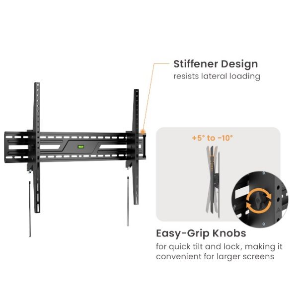 Picture of 50''-100'' Tilt Slim TV Wall Mount Supports Up to 75Kgs Automatic Spring Locks