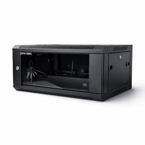 Picture of 4RU Wall Mount Cabinet 450mm Deep (600 x 450 x 4U). Includes 1x Fixed Shelf 2x Fan