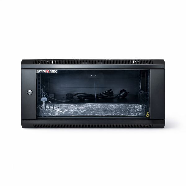 Picture of 4RU Wall Mount Cabinet 300mm Deep (660 x 360 x 4U). Includes 1x Fixed Shelf 2x Fan