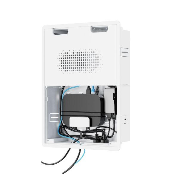 Picture of Recessed Entertainment Box with Lid 500x386x100mm 10kg Weight Cap, White