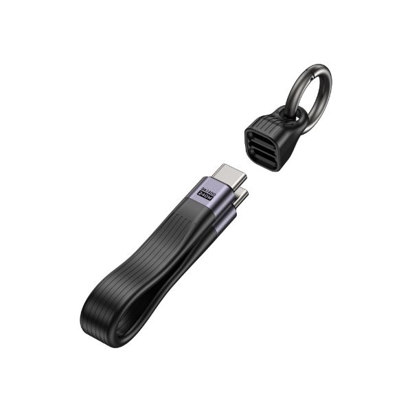 Picture of USB-C Keychain Cable Supports PD240W & 8K@60Hz and Up to 40Gbps. Length 13cm