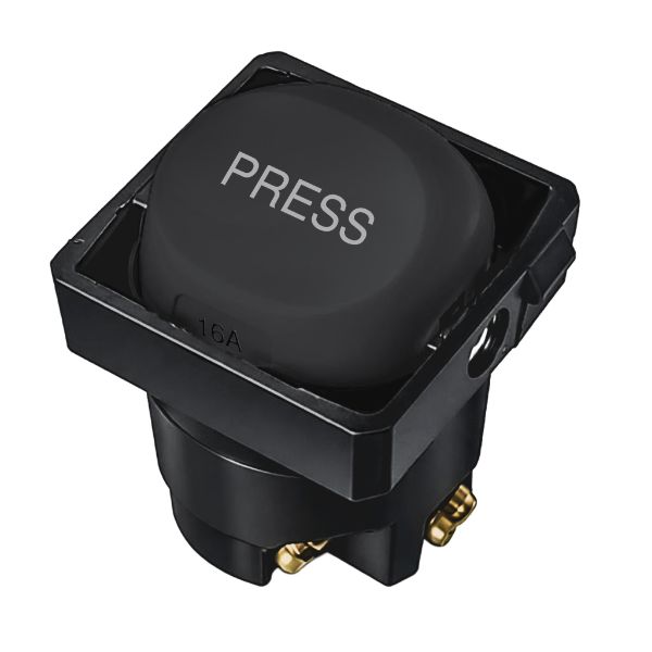 Picture of Sleek 10A Momentary Press Mech Suits all Tradesave Plates. Flame Resistant. Matt Black