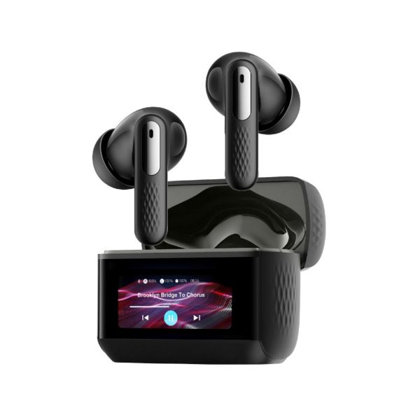 Picture of HD TWS Earbuds with ANC, ENC, & Smart Touch Display. 40 Hours Playback. Black
