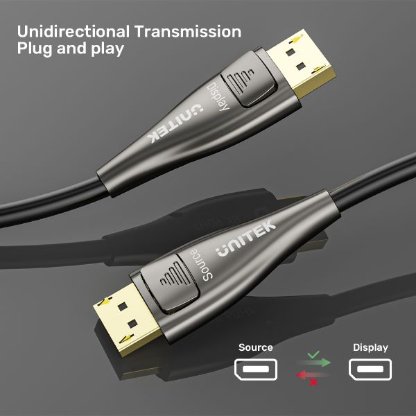 Picture of 15M Ultrapro DisplayPort Active Optical Cable. Up to 8K@60Hz & 4K@120Hz.