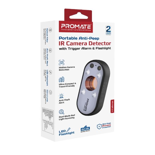 Picture of Portable Anti-Peep IR Camera Detector with Trigger Alarm & Flashlight. Black