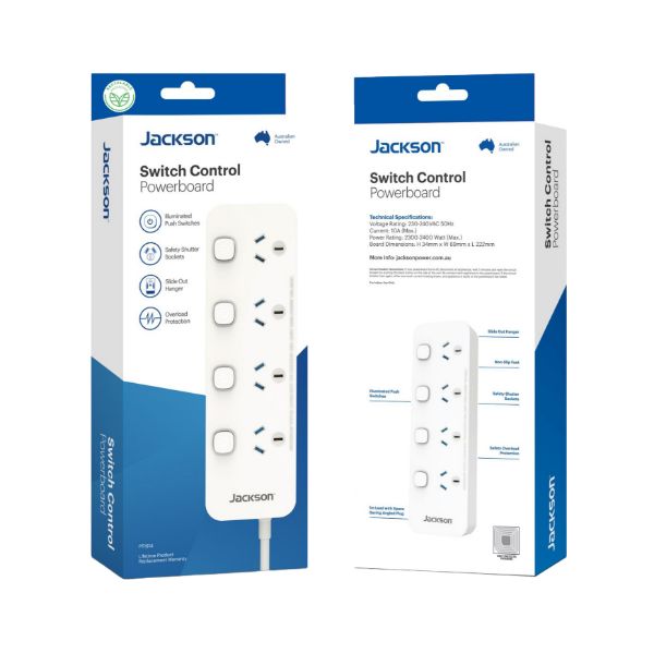 Picture of Jackson 4 Outlet Switch Control Powerboard White