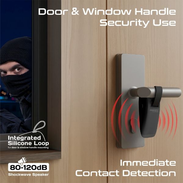 Picture of Hi-Sensitivity Portable Door Stopper Alarm with Instant Trigger. Black