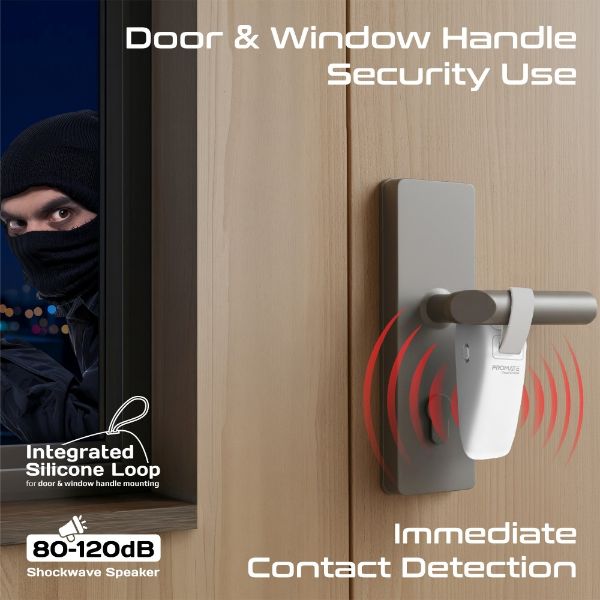 Picture of Hi-Sensitivity Portable Door Stopper Alarm with Instant Trigger. White
