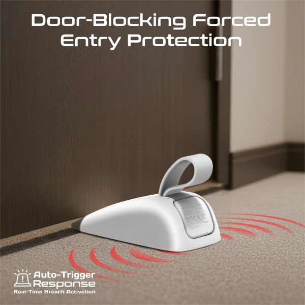 Picture of Hi-Sensitivity Portable Door Stopper Alarm with Instant Trigger. White