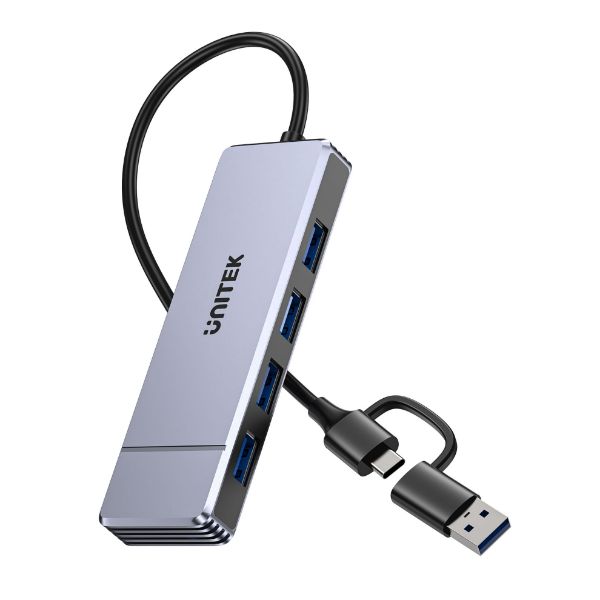 Picture of Omni Series 4-in-1 USB Hub. 4x USB-A Ports, Up to 5Gbps, Dual USB-C/USB-A Connector