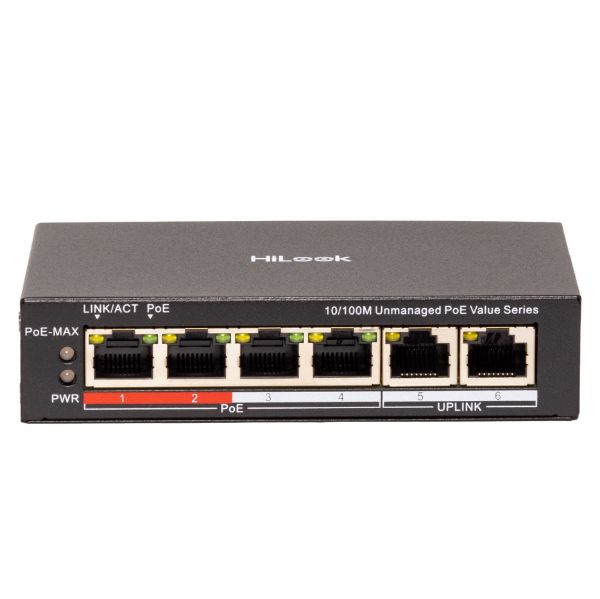 Picture of 4 Port 10/100 Fast Ethernet Unmanaged POE Switch w/ 35W 4x 100Mbps PoE ports