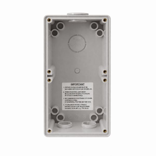 Picture of Switched Outlet 3 Pin 10A Flat IP66 Stainless Steel cover fastening