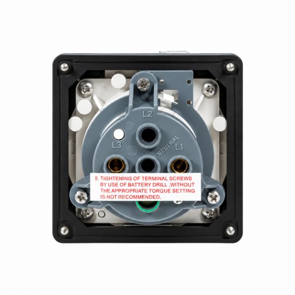 Picture of Weatherproof Socket 3 Pin 20A Round IP66 Stainless Steel Cover Fastening