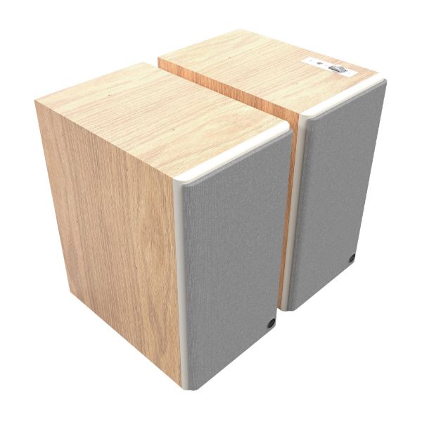 Picture of The Nines II 8" Powered Book Shelf Speakers - RED OAK With FREE NASHVILLE Speaker