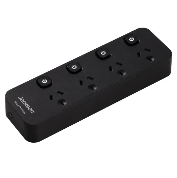 Picture of Surge Protected Powerboard Switched 4 Outlet Black