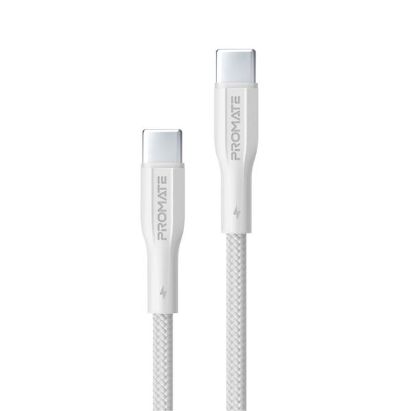 Picture of 1M USB-C to USB-C 240W Flexible Cable. Supports 5A 480Mbps Data, White