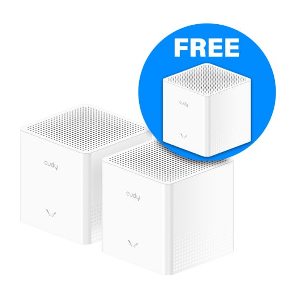 Picture of AC1200 2-Pack Dual-Band Wi-Fi Mesh System Bundle with BONUS Single Unit FREE