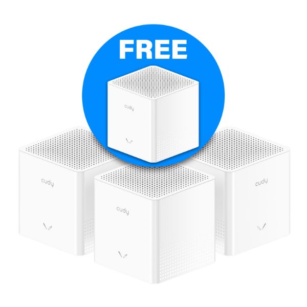 Picture of AC1200 3-Pack Dual-Band Wi-Fi Mesh System Bundle with BONUS Single Unit FREE