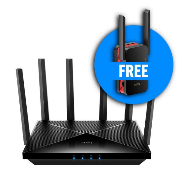 Picture of BE6500 Dual-Band Wi-Fi 7 Router Bundle with BONUS RE3000 Range Extender FREE