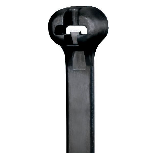 Picture of 7x 370mm Black UV cable ties Stainless Steel Barb Lock Pack of 500