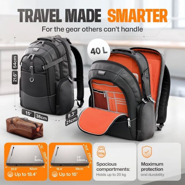 Picture of Titan PRO 18.4" Business Travel Friendly Laptop Backpack. Dual Laptop Bag