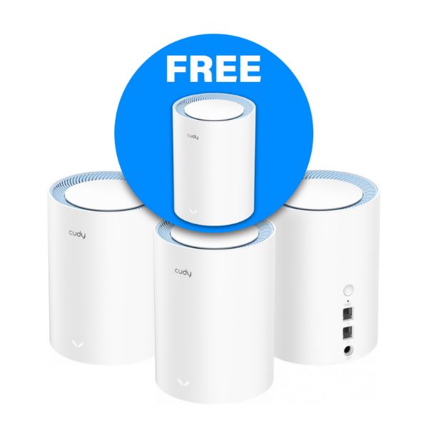 Picture of AC1200 3-Pack Dual-Band Wi-Fi Mesh System Bundle with BONUS Single Unit FREE