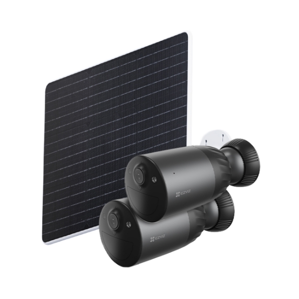 Picture of 8MP (4K) 2-Pack BC1C Outdoor IP65 Security Camera Bundle with 24W Dual Port Solar Panel