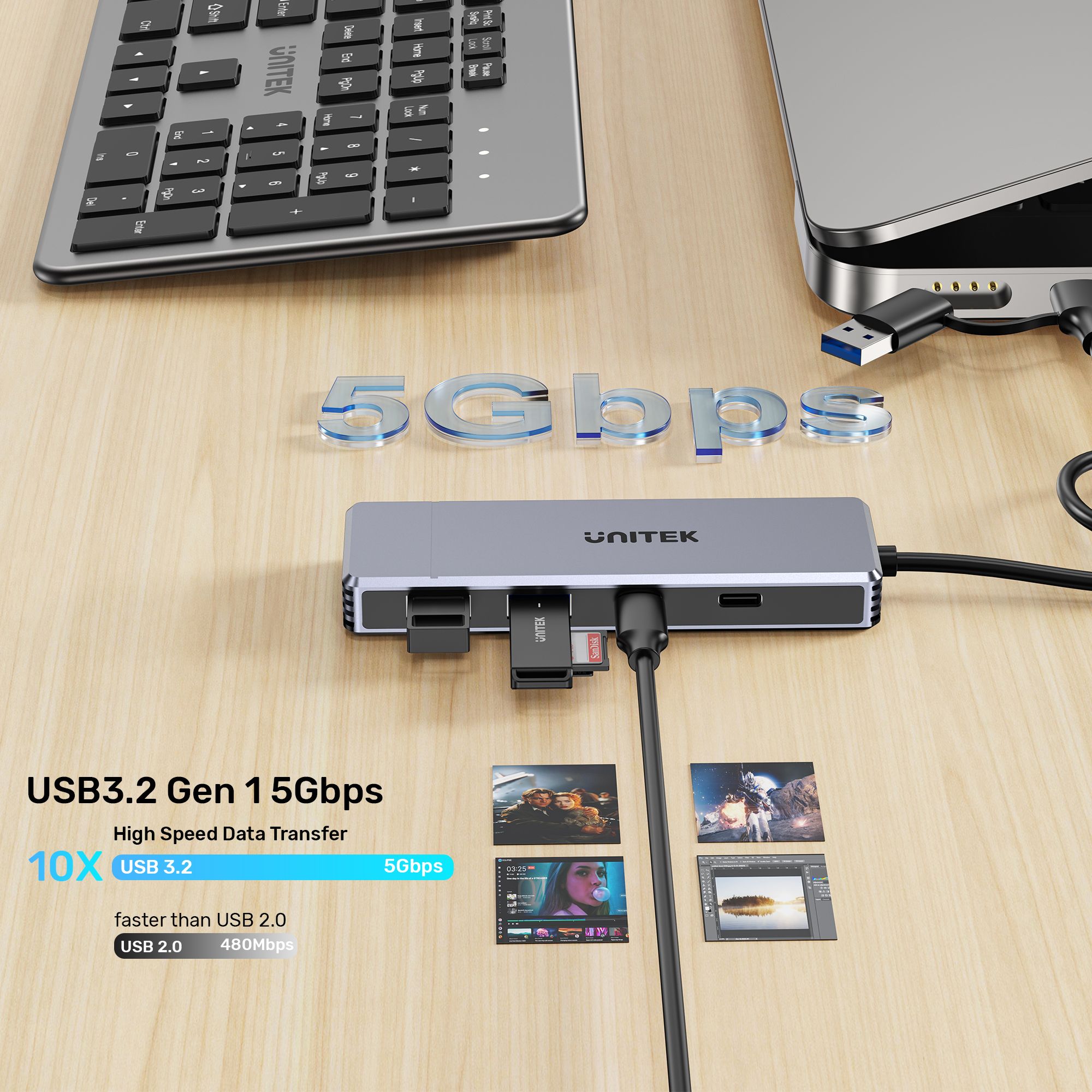 UNITEK Omni Q4 Next 5Gbps Data Transfer