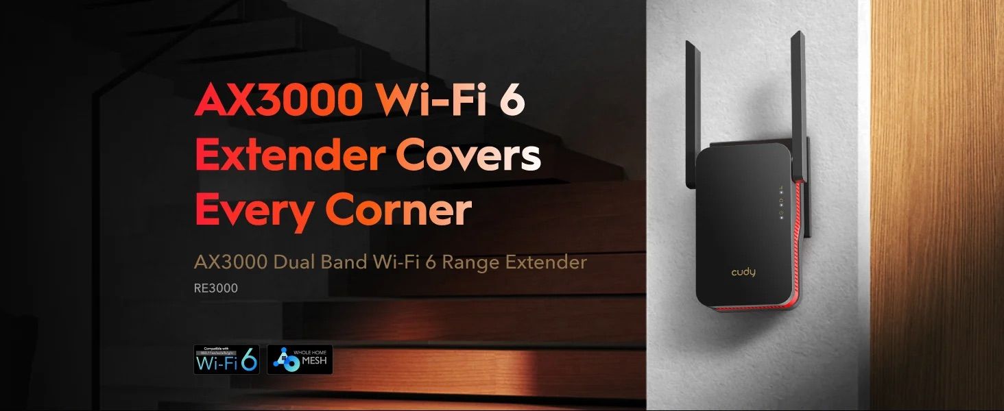 CUDY RE3000 AX3000 Wi-Fi 6 Range Extender