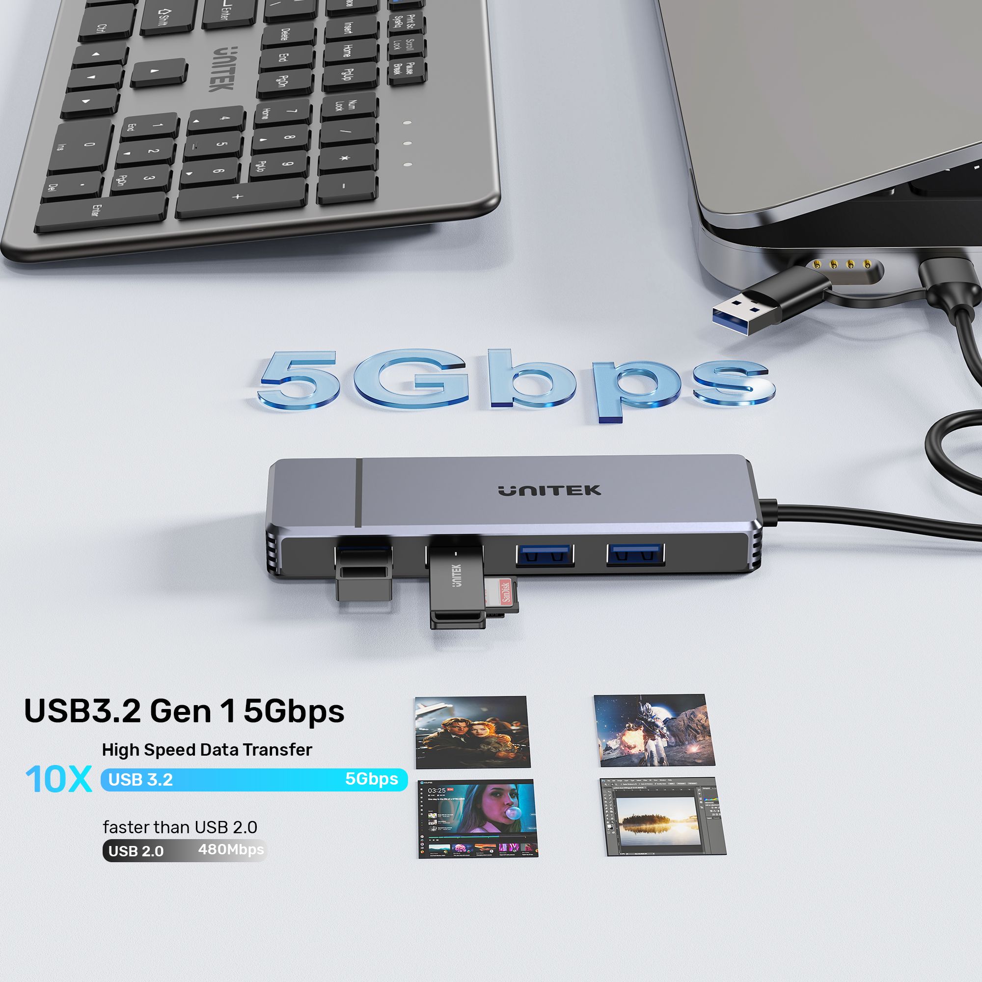 UNITEK Omni Q4 5Gbps Data Transfer