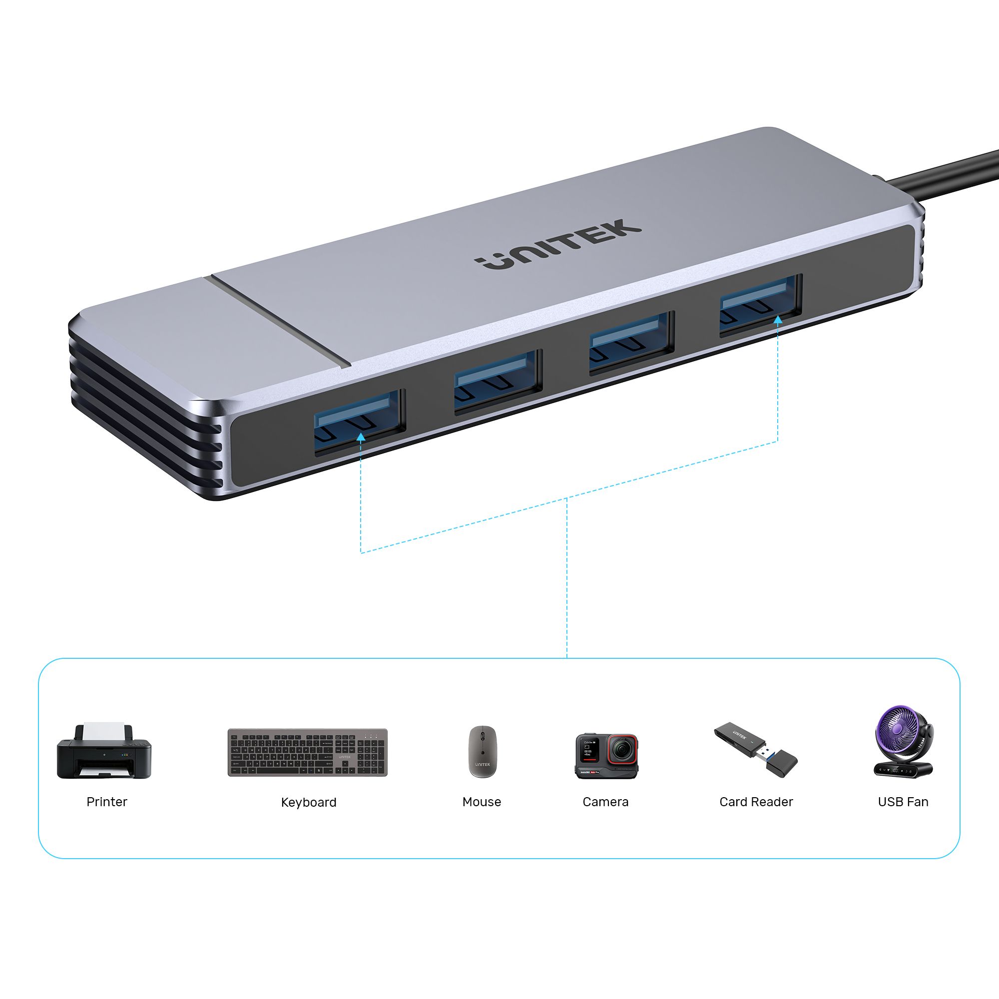 UNITEK Omni Q4 Four USB-A Data Ports