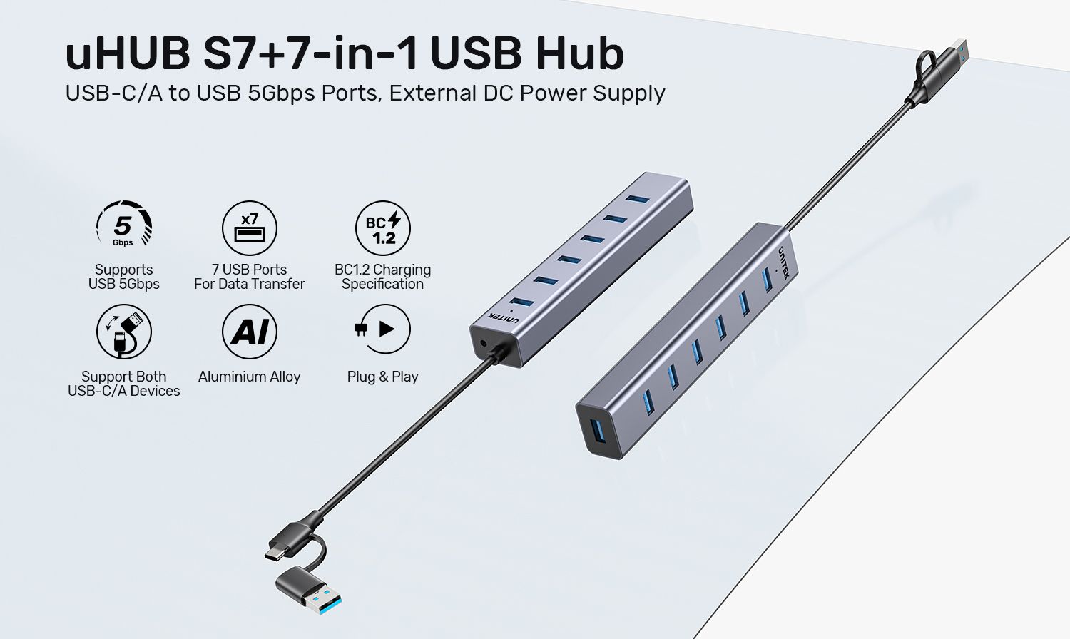 Unitek 7-Port Powered USB 3.0 Hub